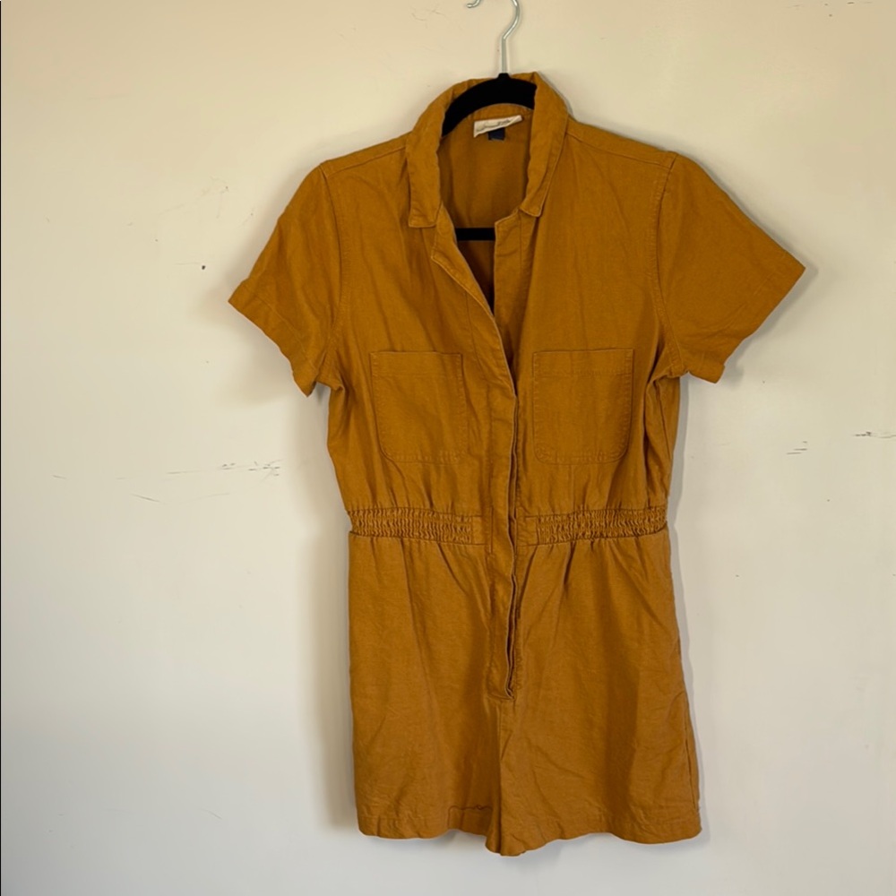 Universal Thread‎ Mustard Yellow Romper Button Front Utility Style Small